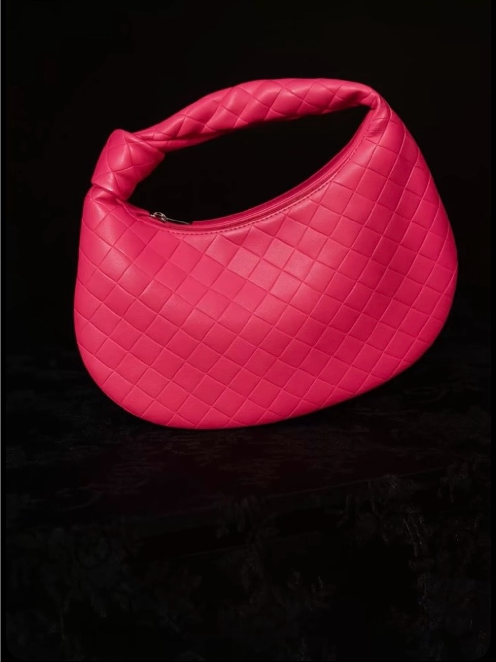 Olivia Miller Hot Pink Quilted Hobo Bag